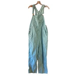 No Excuses Corduroy Overalls Women's Sz L Blue Green VTG 80s 90s Cargo Carpenter